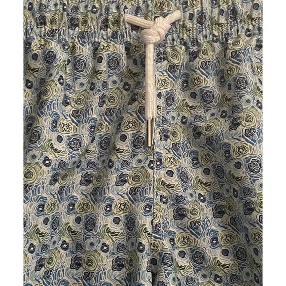 Slate & Stone Men’s Cabo Swimsuit Shorts Med Blue Green Floral 6” Poly Pockets - Picture 5 of 16